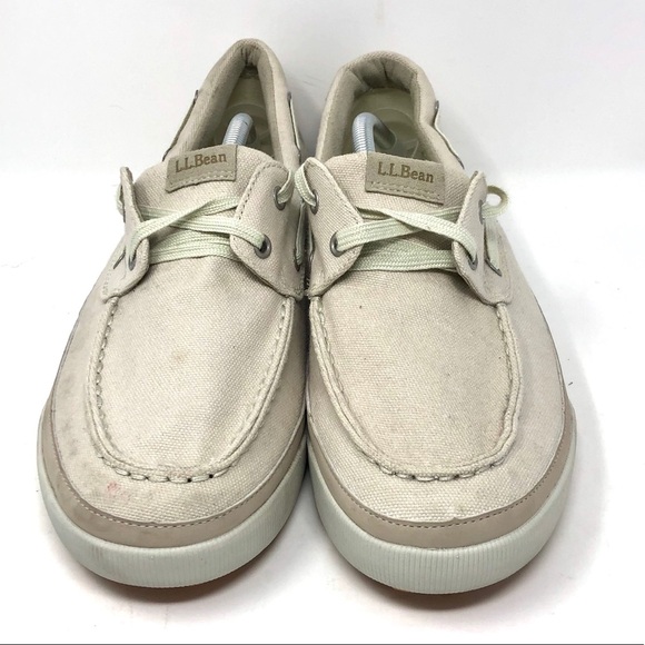 L.L. Bean Denim Tan Boat Deck 2 Eye Tan Mens 11 - Picture 2 of 7